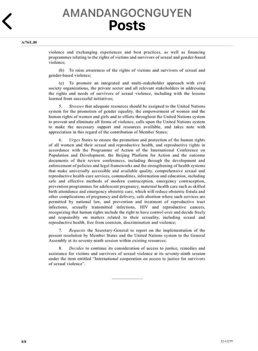 CurtisSChin's tweet photo. Adopted โ๏ธ
#UN ๐บ๐ณ #SurvivorsResolution
Some key pages below. And the full text here via @nguyen_amanda on IG: https://t.co/9vXuoFVsMX
Read what the UN General Assembly now #condemns, #urges, #calls upon, #stresses, #reqests & #decidesโฆ ISO justice, reparations & assistance. https://t.co/7cBRhioY6w