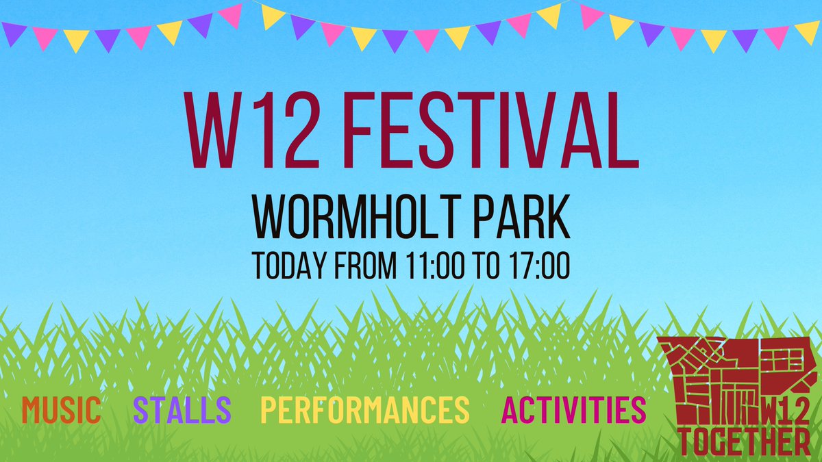 w12together's tweet photo. W12 Festival is here! ๐
Come and join us to celebrate our local community. ๐ฅณ
#W12Together #W12Festival #Summer #Festival #Event #Wormholt #WhiteCity #Community https://t.co/Bv5bmZ8NCM