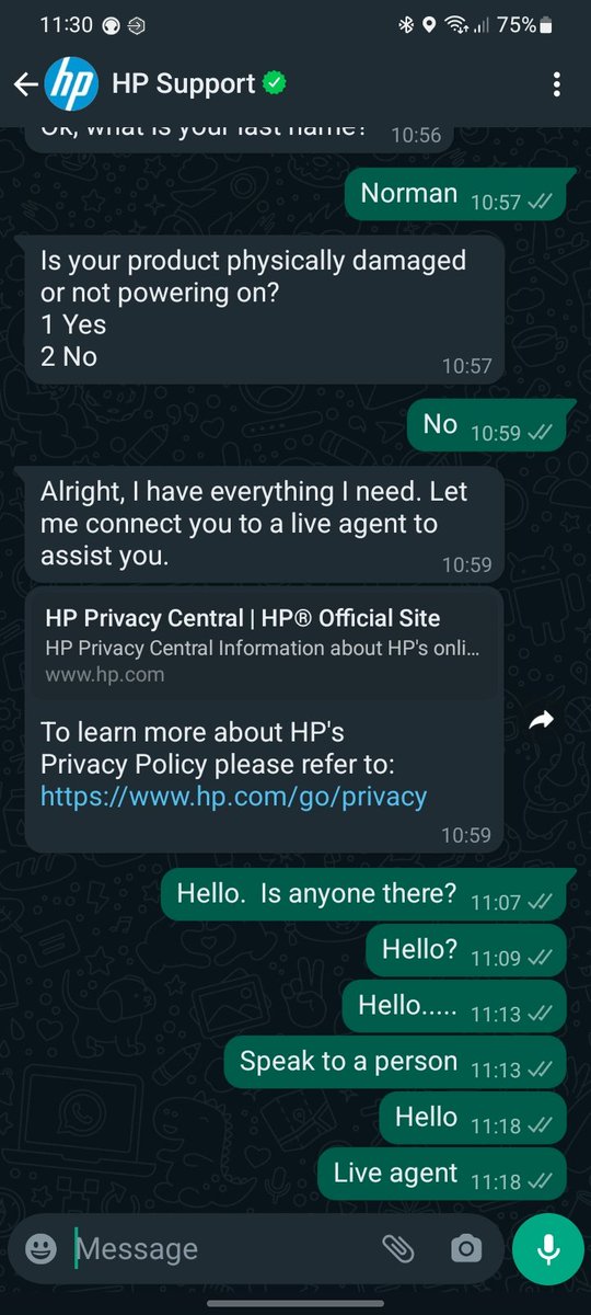 beingyourdoing's tweet image. Another frustrating experience of HP customer service: