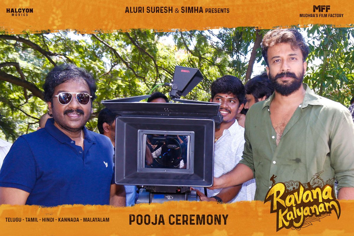 Cinema Updates (@ss_cine_updates) on Twitter photo .<a href="/MffProductions/">MUDHRA'S FILM FACTORY</a> Production No.4 associated with <a href="/halcyon_movies/">halcyon_movies</a> #RavanaKalyanam launched today with a Pooja Ceremony
🎥 Switch-on <a href="/ActorSatyaDev/">Satya Dev</a>
Script
#ArjunSimha
<a href="/actorsimha/">Simha</a> <a href="/SandeepMadhav_/">Sandeep Madhav</a> <a href="/deepshikhaoffi/">deepshikha28</a> <a href="/reethuofficial/">Reethu Gayathri</a> <a href="/maddhu_kiran/">maddhu kiran</a> <a href="/ReshmiMenonK/">Reshmi Menon</a> .<a href="/MffProductions/">MUDHRA'S FILM FACTORY</a> Production No.4 associated with <a href="/halcyon_movies/">halcyon_movies</a> #RavanaKalyanam launched today with a Pooja Ceremony
🎥 Switch-on <a href="/ActorSatyaDev/">Satya Dev</a>
Script
#ArjunSimha
<a href="/actorsimha/">Simha</a> <a href="/SandeepMadhav_/">Sandeep Madhav</a> <a href="/deepshikhaoffi/">deepshikha28</a> <a href="/reethuofficial/">Reethu Gayathri</a> <a href="/maddhu_kiran/">maddhu kiran</a> <a href="/ReshmiMenonK/">Reshmi Menon</a>