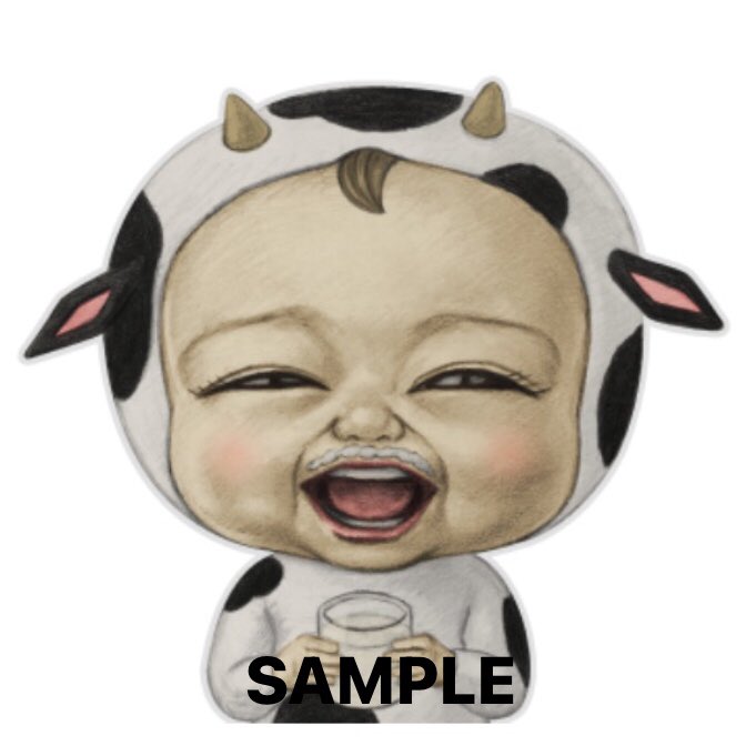 【うしちゃん】 新作LINEスタンプ申請しました！！！ 今回は牛の着ぐるみを着たウシ
