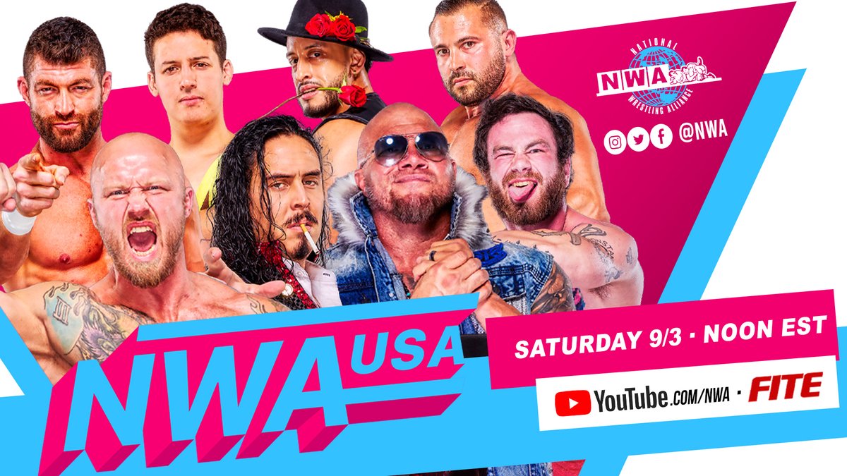 Triller_TV's tweet photo. 📖#NWA74 is in the history books. Get ready for an all-new #NWAUSA on this #LaborDayWeekend.

😤Jax vs Dak
🔳Four-way match
🎩L. Hawx vs Magic Jake Dumas
and more

[ TODAY | Noon EST on #FITE | https://t.co/gxM0fFxzAW ] https://t.co/3eauWMnKFJ