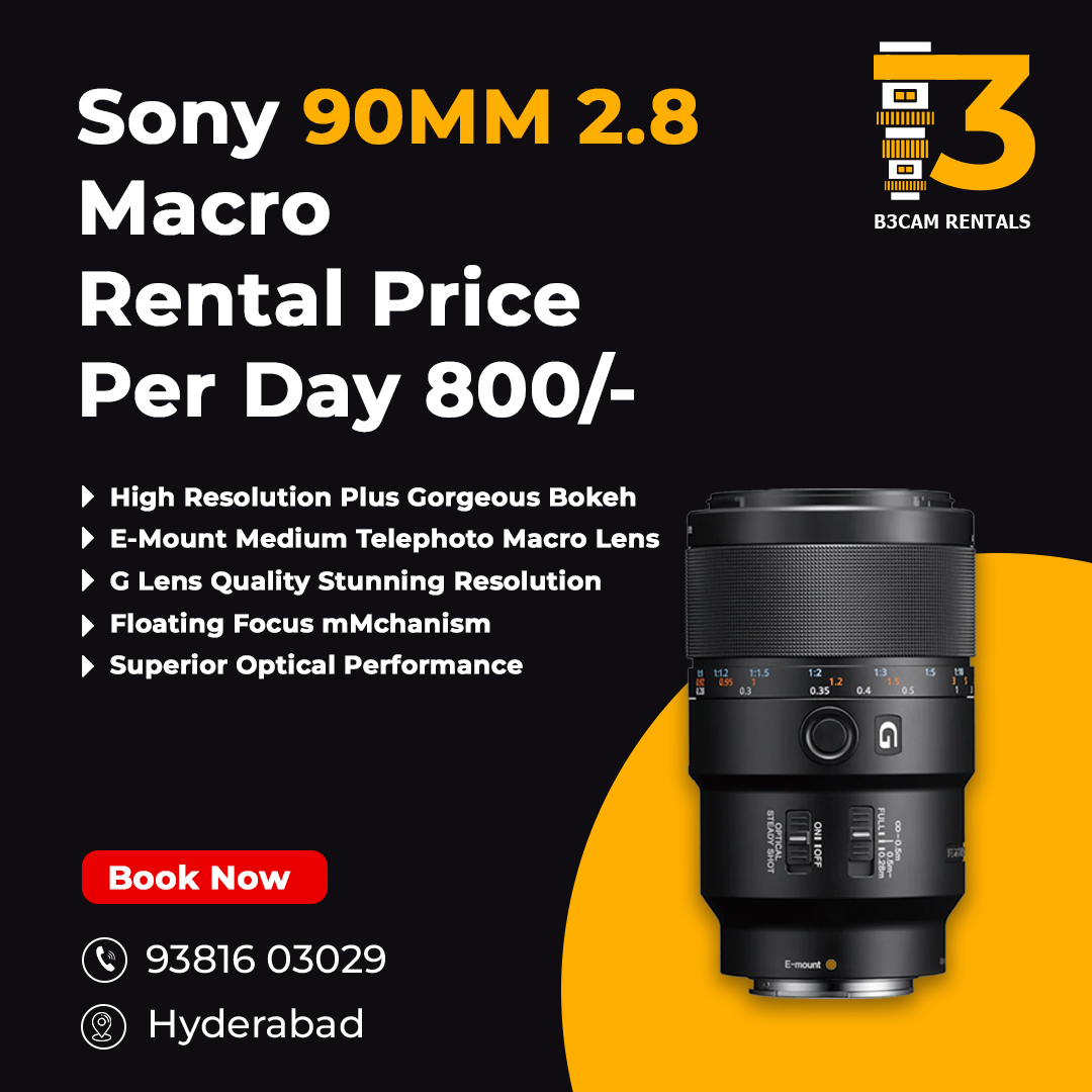 b3camera's tweet photo. Sony 90Mm 2.8 Macro is now Available 
@b3camera rentals
  
Best price, Best quality 
Book now: 9381603029
#b3camerarentals #B3Camrentals #camrentals #hyderabadcamerarentals #sony90mmmacro #sony90mm2.8 https://t.co/kRS3N2MGJN