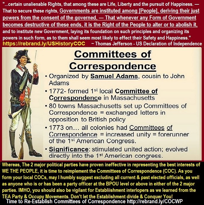 DMashak's tweet photo. I Think that more correctly you should revoke your #ConsentToBeGoverned. You should then form or join a local #CommitteeOfCorrespondence&amp; draft  a new #DeclarationOfCauses (6JUL1775). Before we take any other action, we must serve it upon #Military &amp; #LawEnforcement. #Republicans https://t.co/sNHvog0fMG
