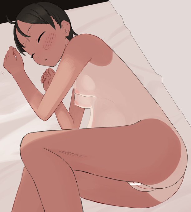 お腹がいよいよ勃ってしまう女の子を製作中。左脚でお腹が隠れてしまうので左脚を半分消すことにしたがあまり根元から消すと見る人が混乱するのが難しいところ。何故根元から消そうとしたかというとすじの始まり部分を少し見えるようにしようと思ったのであった 