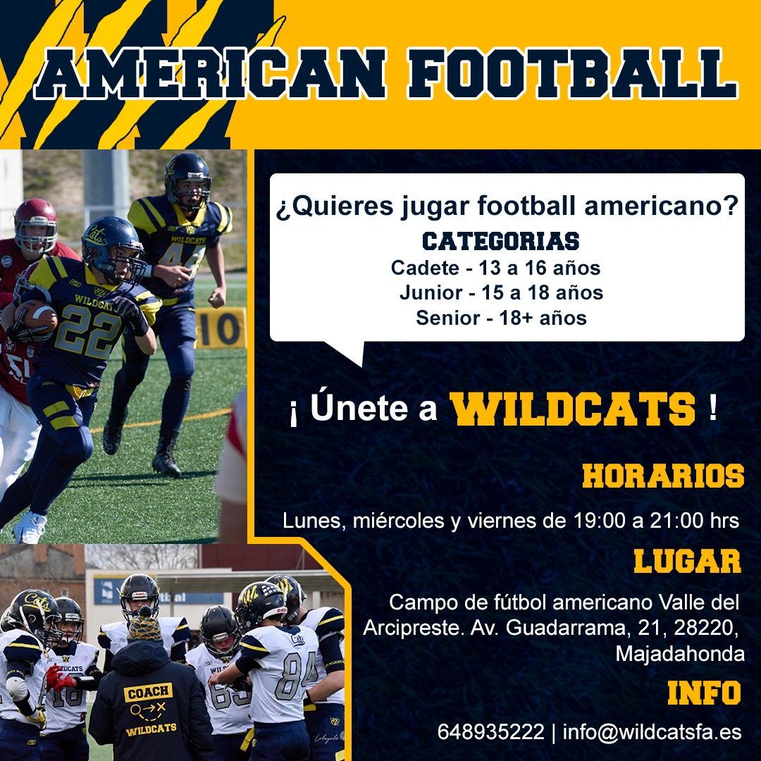 🤔¿Aún no te has inscrito? 
⏰No pierdas más el tiempo‼️
 🏈👍Únete a Wildcats ‼️
