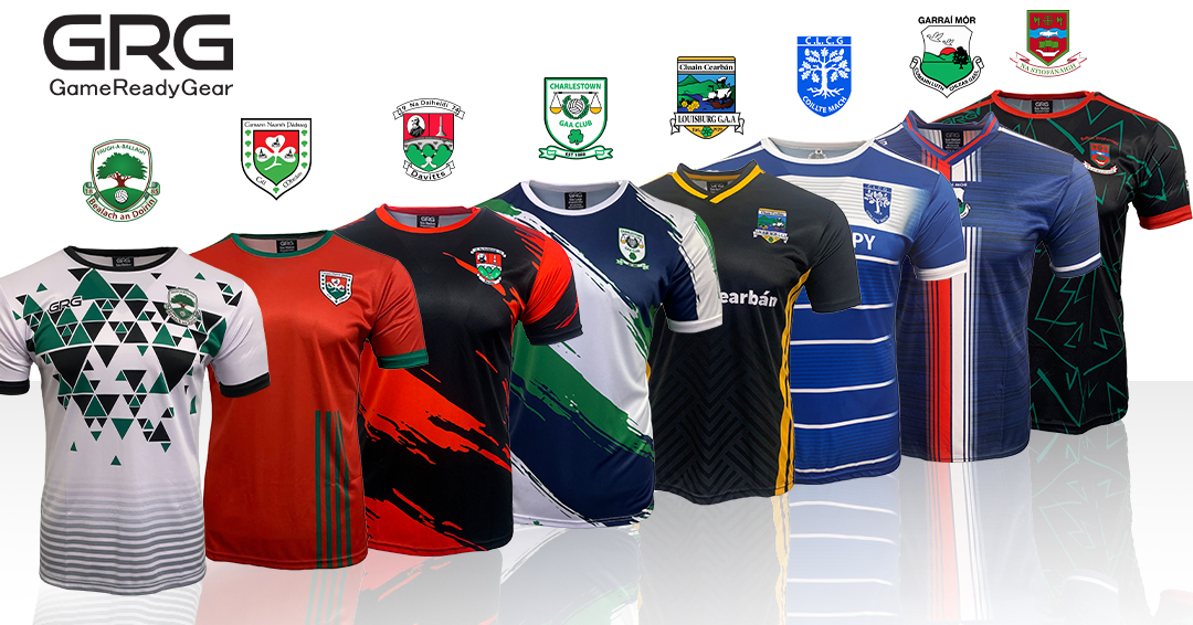 GrgSportswear's tweet photo. All at GRG would like to wish all the Senior teams, whom we've had the pleasure of working with, the very best of luck in the @MayoGAA Football Championships which kick off today.
.
.
#GRG #GameReadyGear #MSFC #MayoGAA #GaaTrainingTops #TrainingJerseys https://t.co/PowKRCy2sy