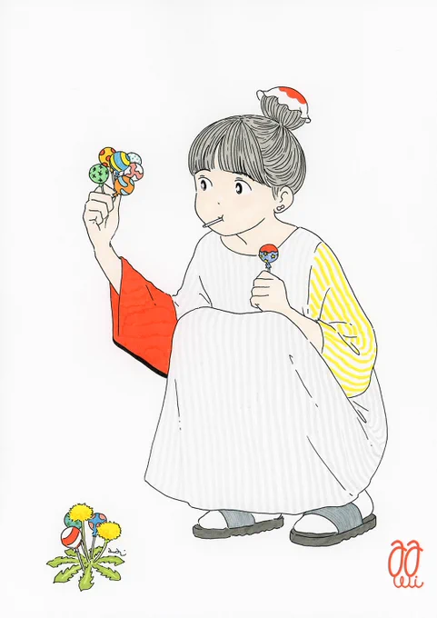 台湾展示の絵 : 世の中をアメで満たしたい人。 