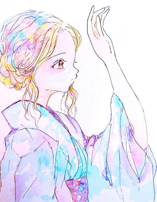「秋となり」#イラスト #透明水彩 #絵描きさんと繋がりたい #art #illustration #watercolour 