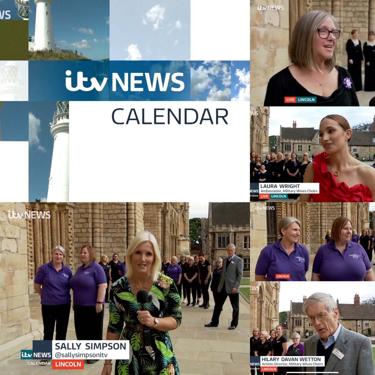 MWChoirs's tweet photo. Did you see us on @itvcalendar live from Lincoln?

If you missed it, catch up today: 

https://t.co/baLc07GO35

https://t.co/baLc07GO35

Audra @MwcConingsby 
@thelaurawright 
Ruth &amp; Sarah @MilitarywcYork 
@HilaryConductor 

Thank you @sallysimpsonitv 

#MWCis10 #singsharesupport https://t.co/EuHOU8IR44