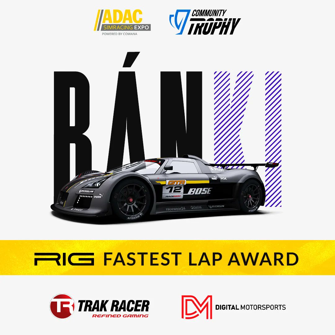 SimRacingExpo's tweet photo. A second and a third place in round 4 of the #CommunityTrophy in @raceroom just wasn't enough for @bence_banki: The Slovak also set a blistering 1:24.438 to snag the @RIGGaming_de Fastest Lap Award at the @redbullring - congratulations!

#SRE22 #SimRacingExpo #Road2SRE #RaceRoom https://t.co/g4Ah6mxzX7