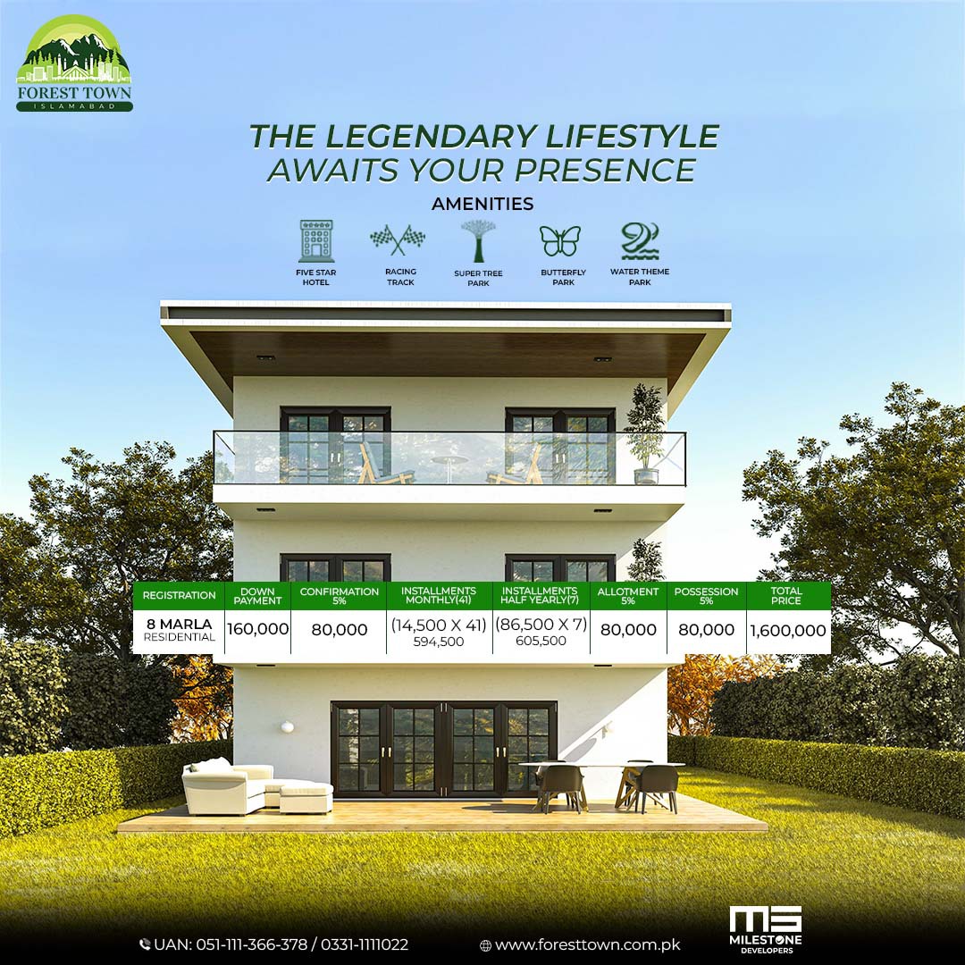 foresttownisb's tweet photo. Forest Town OFFERING You! The Legendary Lifestyle Awaits your Presence
Book 8 Marla in Maple Range!
"Down Payment 10%" Monthly Instalment 14,500 only
 #Foresttown #Residential #Islamabad #Pakistan #First #Biophilic #Housingproject #Milestone #Nature #Realestate #Amenities https://t.co/kKS55eMjAv