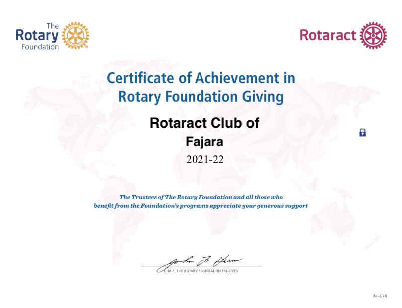 Rotaractfajara's tweet photo. We are proud to share with you this great achievement from The Rotary Foundation. 
#RotaryFoundation
#RotatyInternational
#RotaractGC
#ClubOfFajara https://t.co/9o0BL35bWx