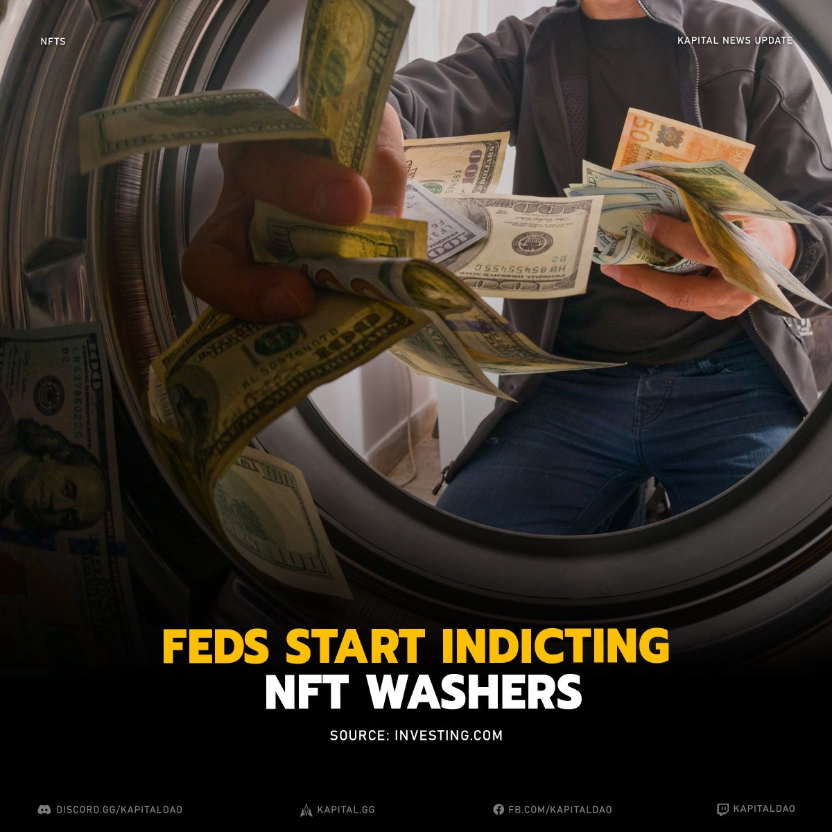 kapital_news's tweet photo. Research shows that the vast majority of individuals who try to wash trade NFTs lose money. However, it doesn't stop them from attempting it. A technique known as wash trading is used by manipulators to inflate the price of an item by artificially increasing its perceived demand https://t.co/OZJdvIEhq8