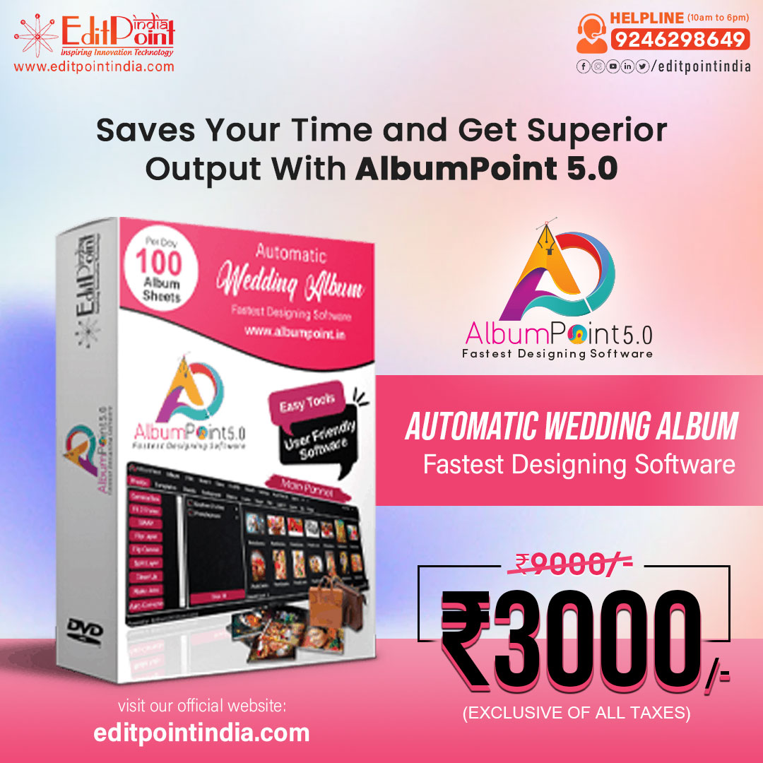 editpoint's tweet image. Get Albumpoint 5.0 worth ₹9000 @ ₹𝟑𝟎𝟎𝟎 Only.
Link - editpointindia.com/productdetails…

#AlbumPoint #AlbumMaker #AlbumDesign #Photographer #Photography #WeddingPhotographer #Editpoinindia