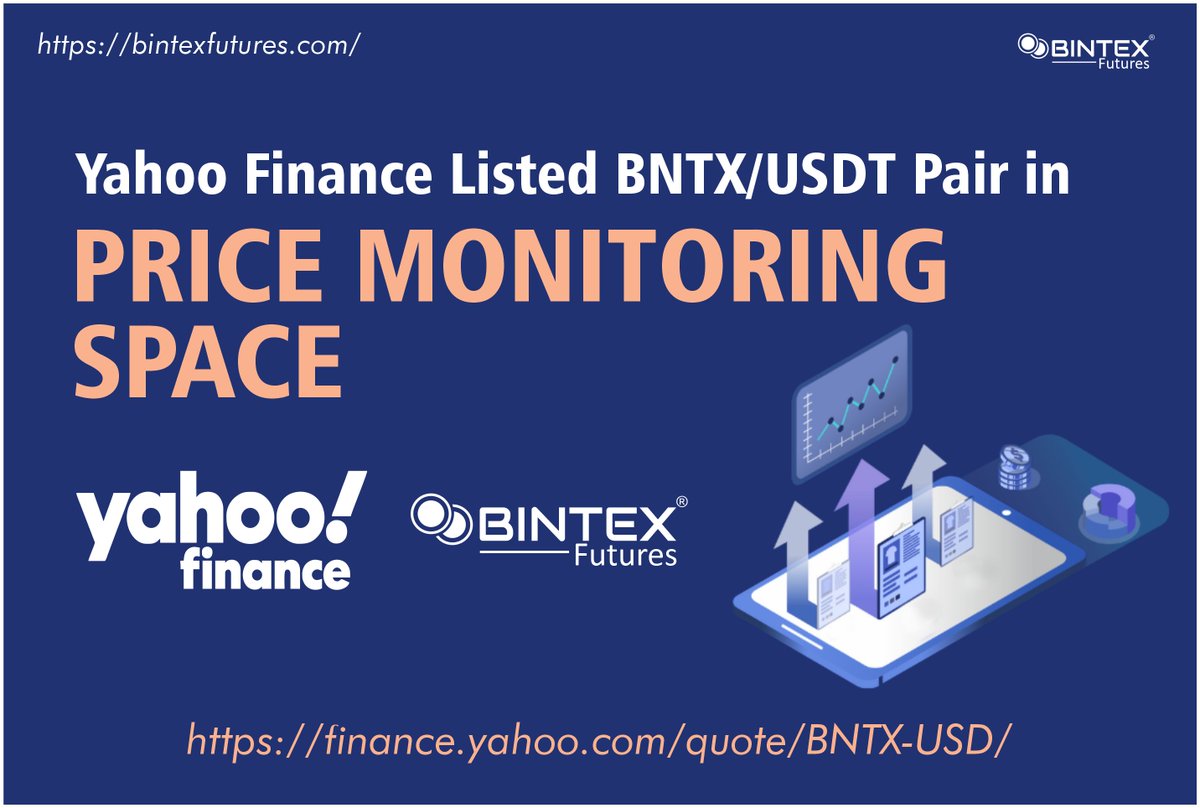 Update ⌛️⌛️

Yahoo Finance Listed BNTX/USDT pair in price monitoring  

Yahoo Finance  - BNTX/USDT : finance.yahoo.com/quote/BNTX-USD/

LedgerPayU wallet  is on the way 📲

#LedgerPayU Zero Fee Wallet
LedgerChain : ledgerchainscan.com 
#LDC