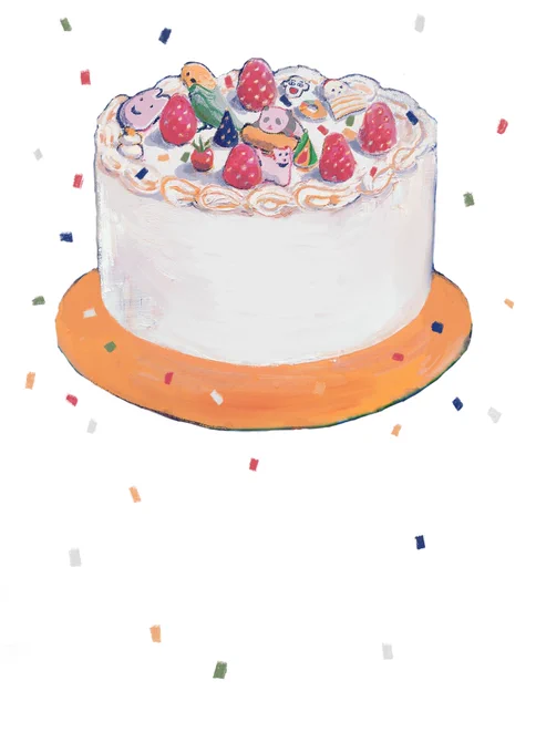 グループ展のチラシの絵を描きました 