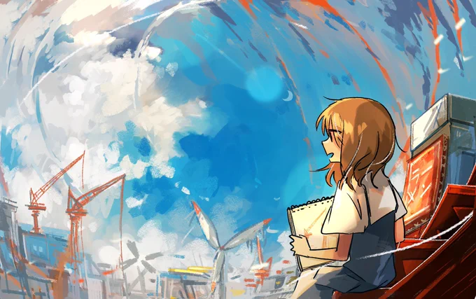 お気に入りの絵です。夏の終わりに見てください…꙳⋆ 