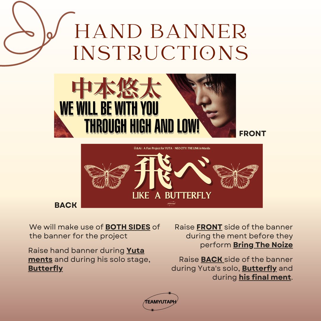 TEAMYUTAPH's tweet photo. THROUGH HIGH&amp;LOW

HAND BANNER PROJECT FOR YUTA
by @TEAMYUTAPH

Are you ready for tomorrow? Familiarize yourself with these instructions so we make tomorrow night's show quite a memorable one for our superstar, Yuta! 🥰 https://t.co/9KRKcV1tIp