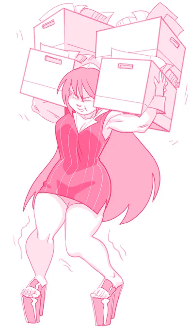 Saturday Secretary Secretary/OL Toph sketch prompts.Trying her best (failing) to deal with the dress code. 