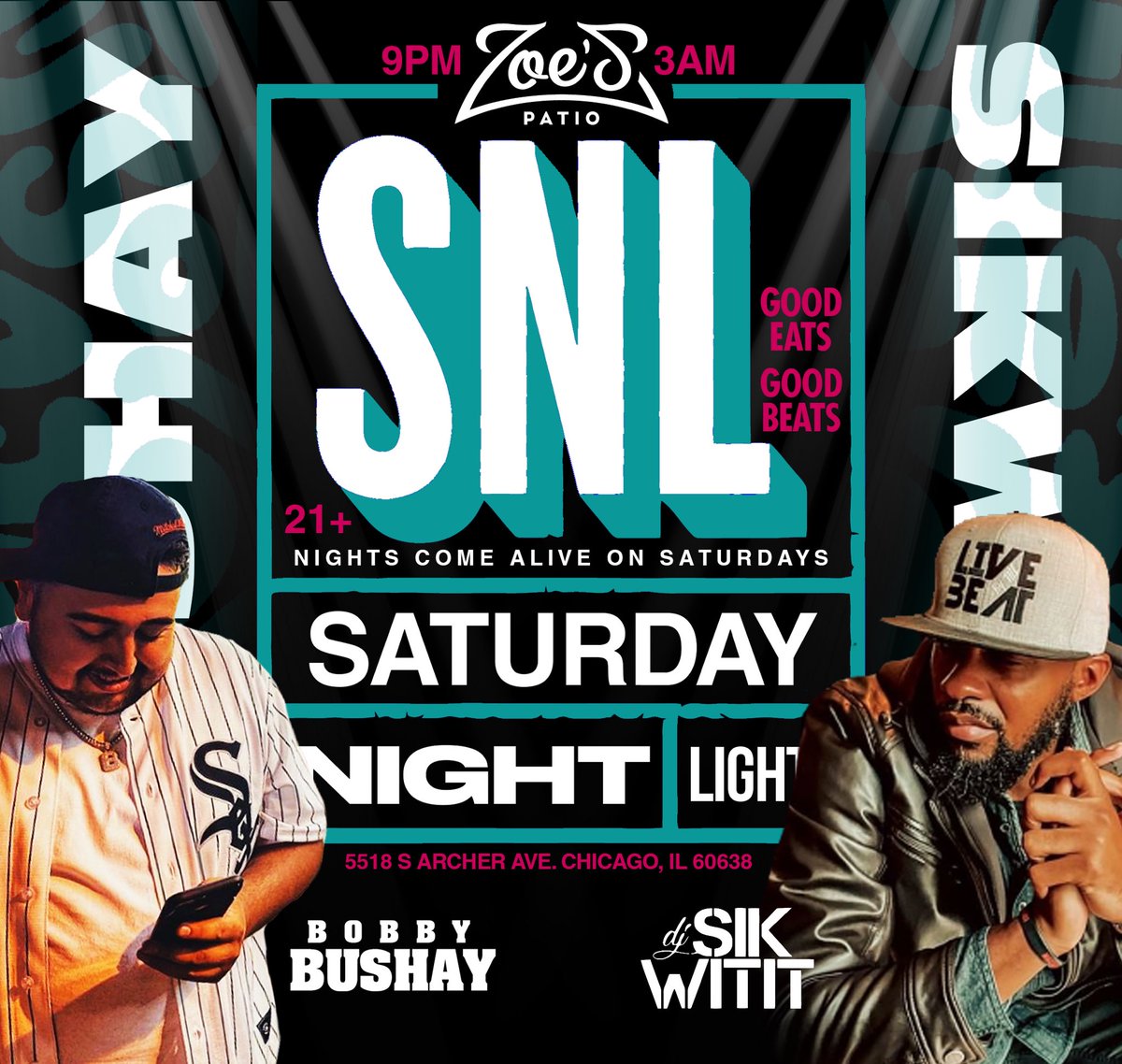 cheech773's tweet image. Slide! @MrBushay and @Djsikwitit on the decks!