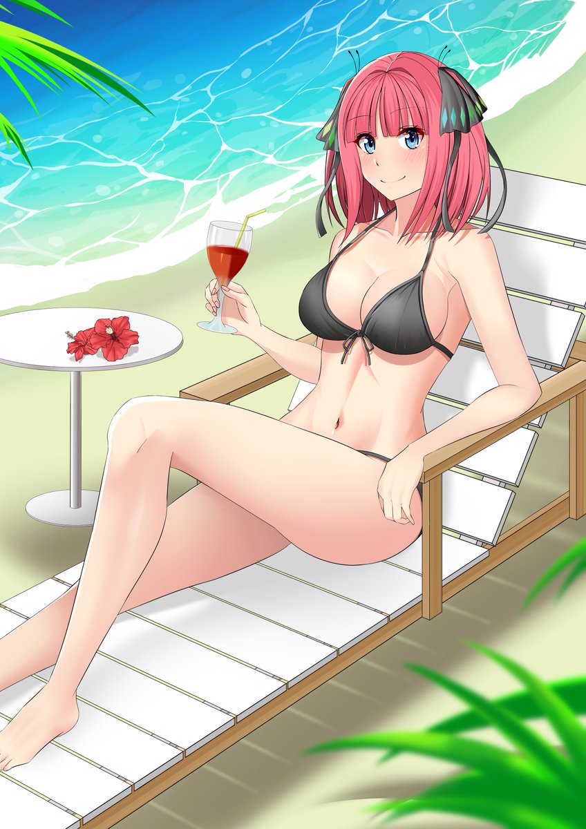 しゃきしゃききゃべつさんがTwitterに投稿した中野二乃(五等分の花嫁)のイラスト。