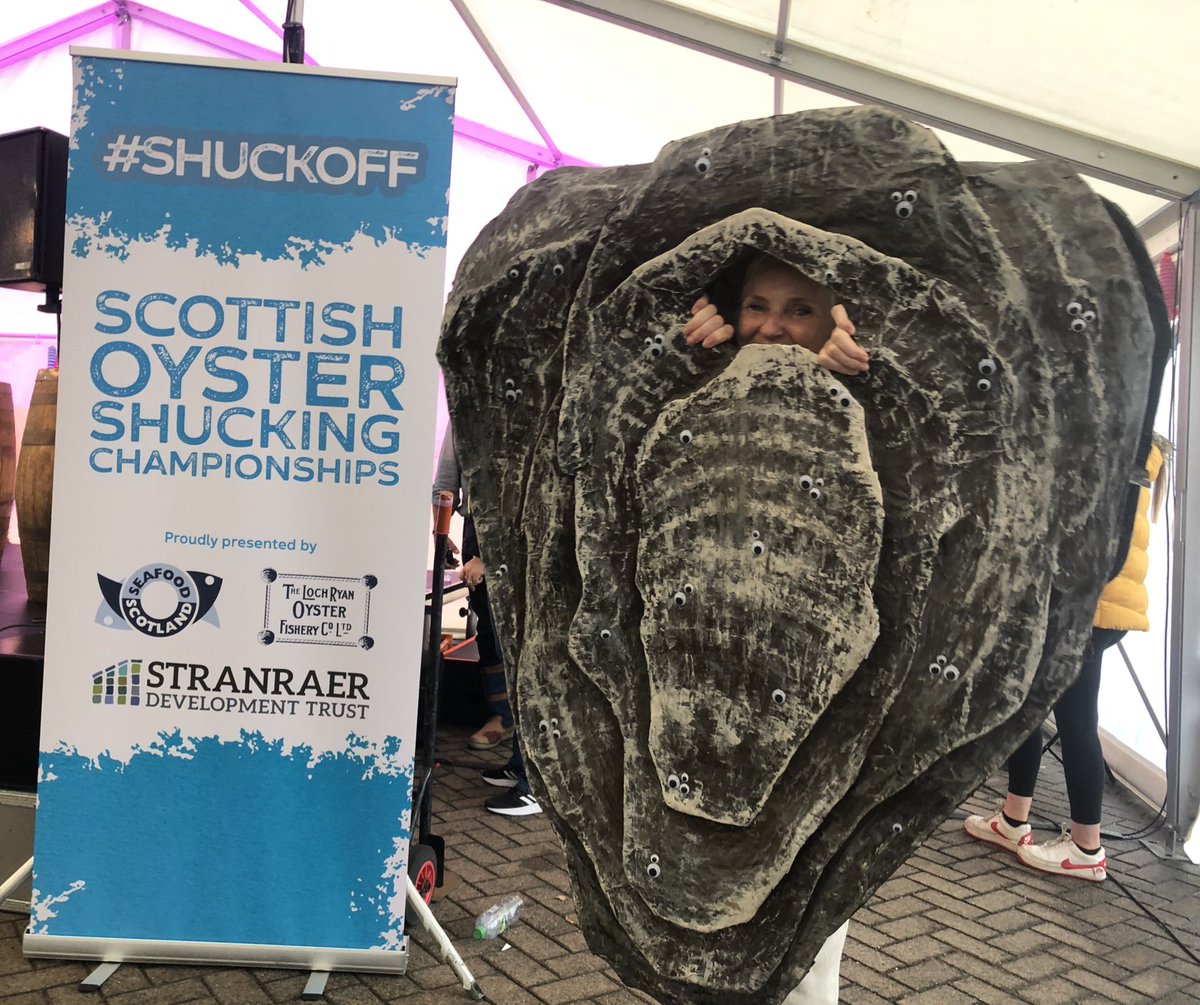 StranraerOyster's tweet photo. Hey @HfxOysterFest - wish you were here! 🦪🦪🦪

We even have some #OysterFest mascot action! 

#shuckoff @SeafoodScotland https://t.co/jxWyMA4N3Y