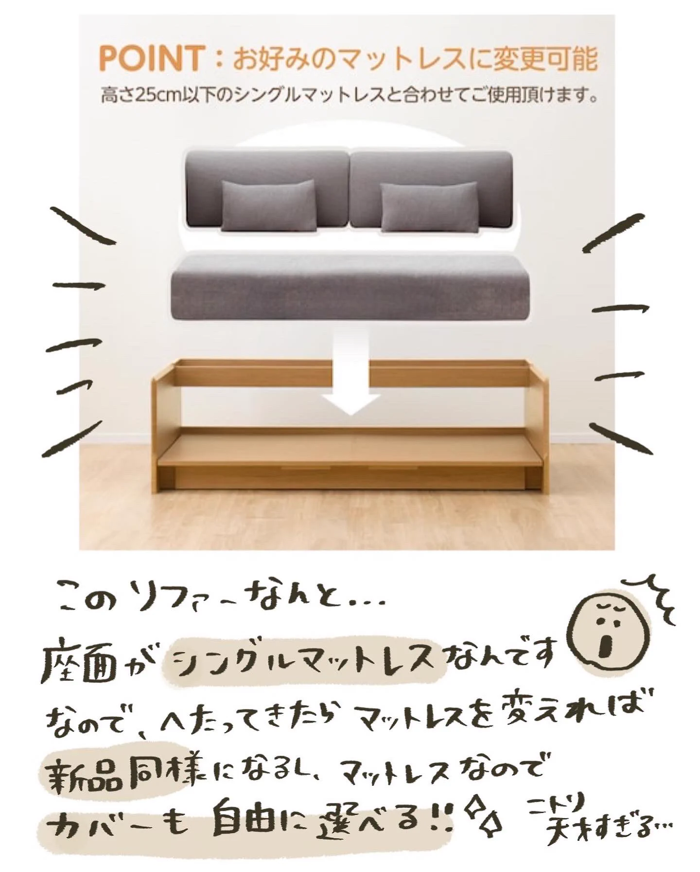 ペット、子ども、一人暮らし、いや全ての家にお勧めしたい「ニトリのベッドソファー」