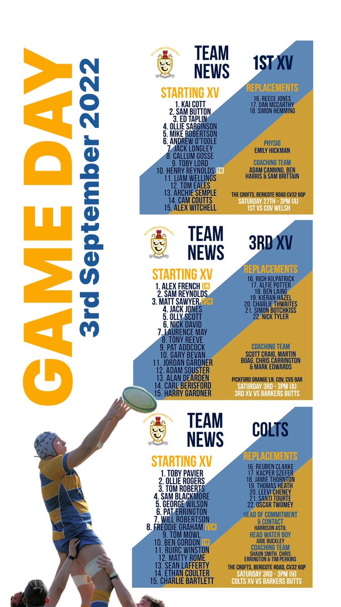 olrfc's tweet photo. GAME DAY 🏉🎉
#olrfc #goldandblue #gameday https://t.co/dVhhvCeiFi
