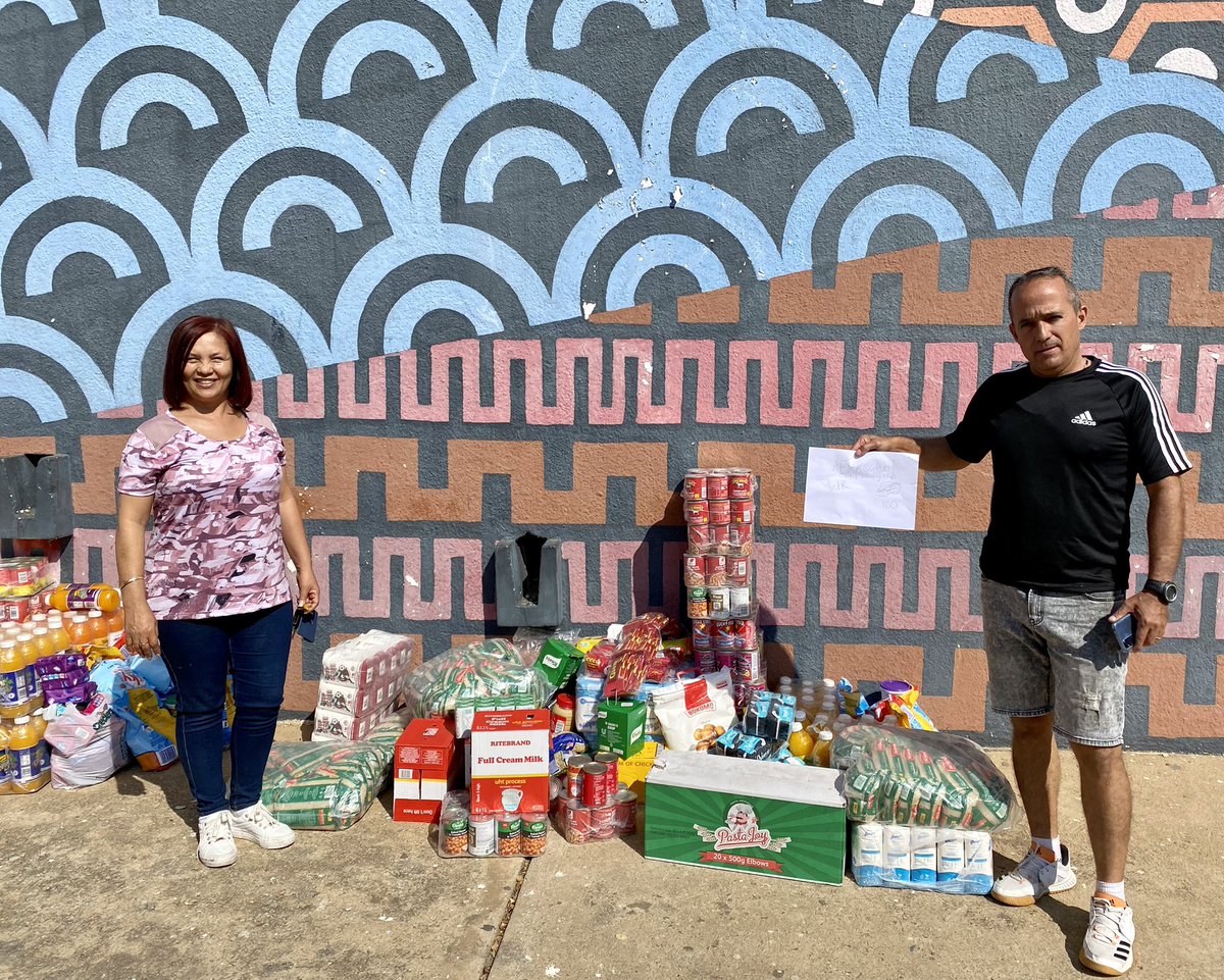 CoFeedNam's tweet photo. There was also help for young aspiring sportspeople in the latest CoFeed drive with a food donation to the Afterschool Centre Wrestling Club, and CoFeed’s @VeronicaTheron does the handover. https://t.co/4jMChBm2vC