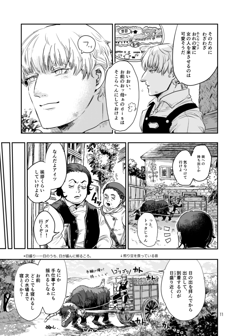 スローライフを営む朴訥な青年農夫の静かな暮らしが失われそうなファンタジーおにショタBL 3/9

🚁 