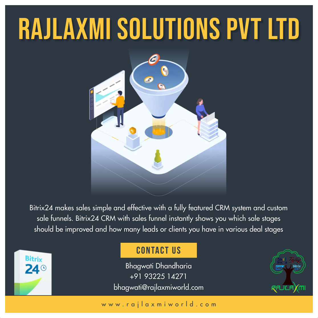 rajlaxmiworld's tweet photo. ..
#bitrix24 #bitrix24crm #bitrix24team
#bitrix24_release2020 #bitrix24partners #bitrix
#bitrix24in #bitrix24india #rajlaxmisolutions
#rajlaxmisolutionspvtltd #rspl #freecrm #crmintegration
#crmsolutions #crmsystem
..
Contact Us:
Bhagwati Dhandharia : +91 93225 14271 https://t.co/3sgF3zH8GM