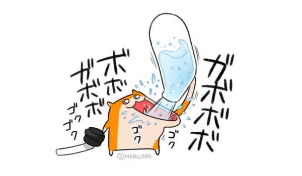 水分補給でちゅ 