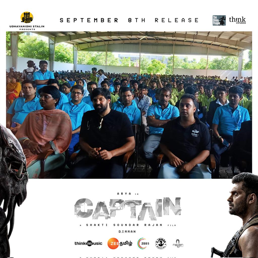 ThinkStudiosInd's tweet photo. #TeamCaptain had a blast of fun KPR college ππ₯ #CaptainParade on the move.
@arya_offl @ShaktiRajan @SimranbaggaOffc #AishwaryaLekshmi @adithyalive @immancomposer @madhankarky @tkishore555 @thinkmusicindia #TheShowPeople @RedGiantMovies_ @Udhaystalin @ZEE5Tamil @ZeeTamil https://t.co/DNyPfy2D5V