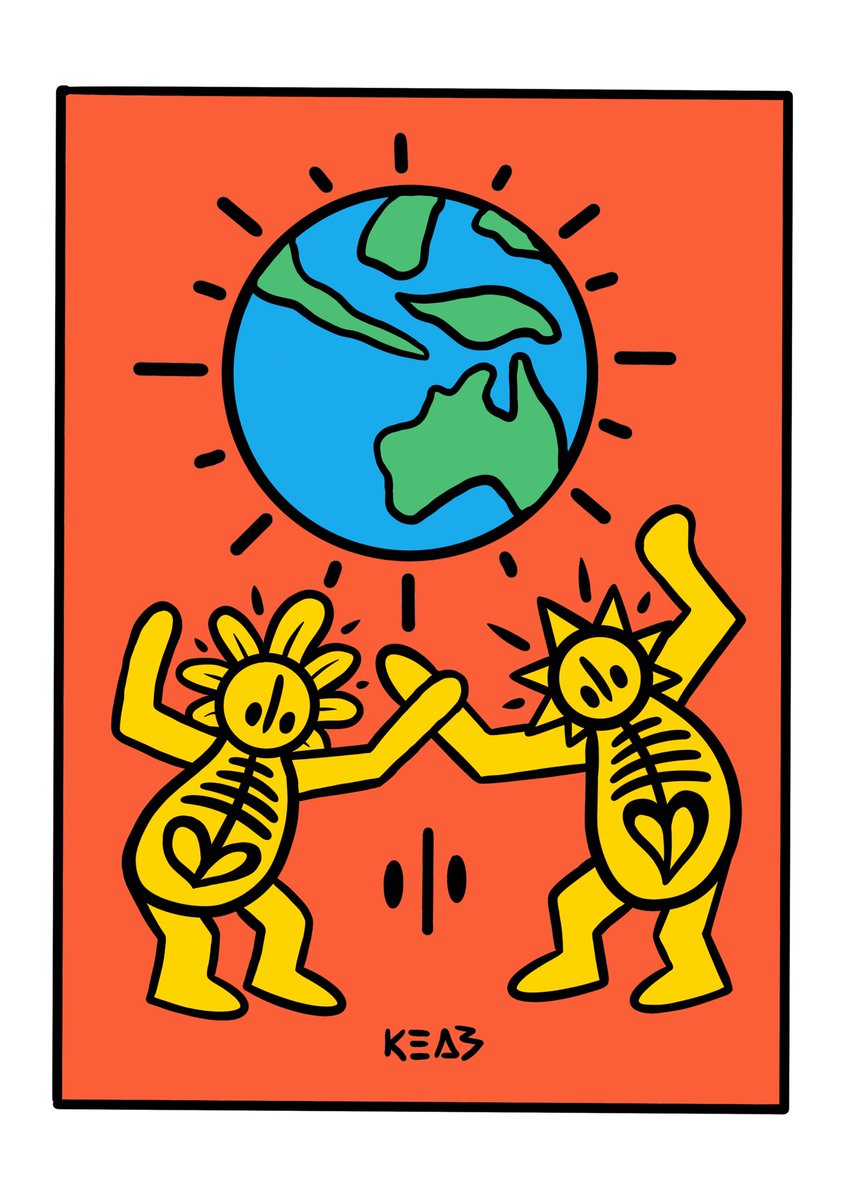 j_watsonart's tweet photo. KEOB 
The world is ours ✌🏼❤️☀️ 

Fun Keith hating flip.

#art #ArtistOnTwitter #graffiti #keithharing #MONEY https://t.co/YDlrTR7bVU