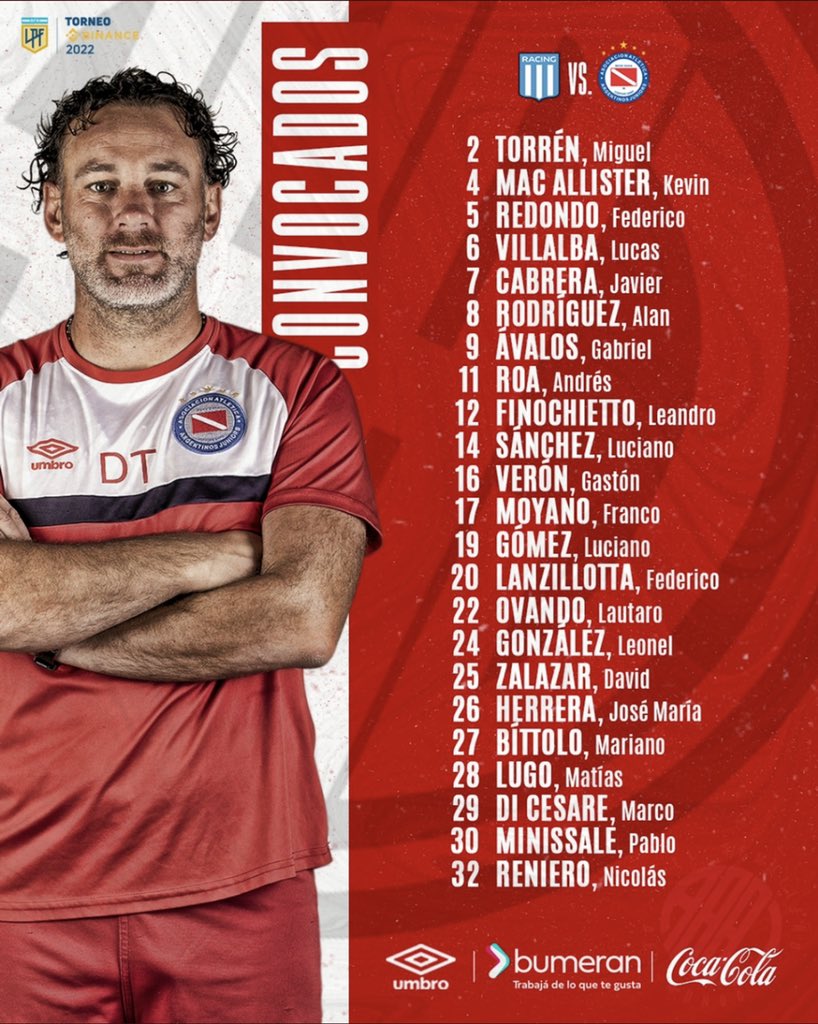 #AAAJ ⚽️ARGENTINOS'UN MAÇI VAR!!!!! 

🏆 <a href="/LigaAFA_Eng/">Liga Profesional Eng</a> 17. Hafta maçı
🆚 Racing Club
🏟️ Presidente Perón Stadı
⏱️🇹🇷 TSİ 00.00
⚖️ Yael Falcon Pérez 
📺 Türkiye yayını yok
#️⃣ #VamosBicho