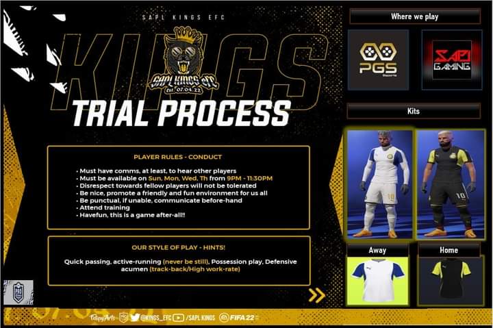 Kings_eFC's tweet photo. We out here looking for 🫵🏾 again. We start tonight. 

DM us (mix_ma_salah on PSN)

Must be over 20, no kids, no toxicity. More than anything we are a brotherhood. 90% of our squad started this club. 

@SAProClub https://t.co/M710zcIZ6s