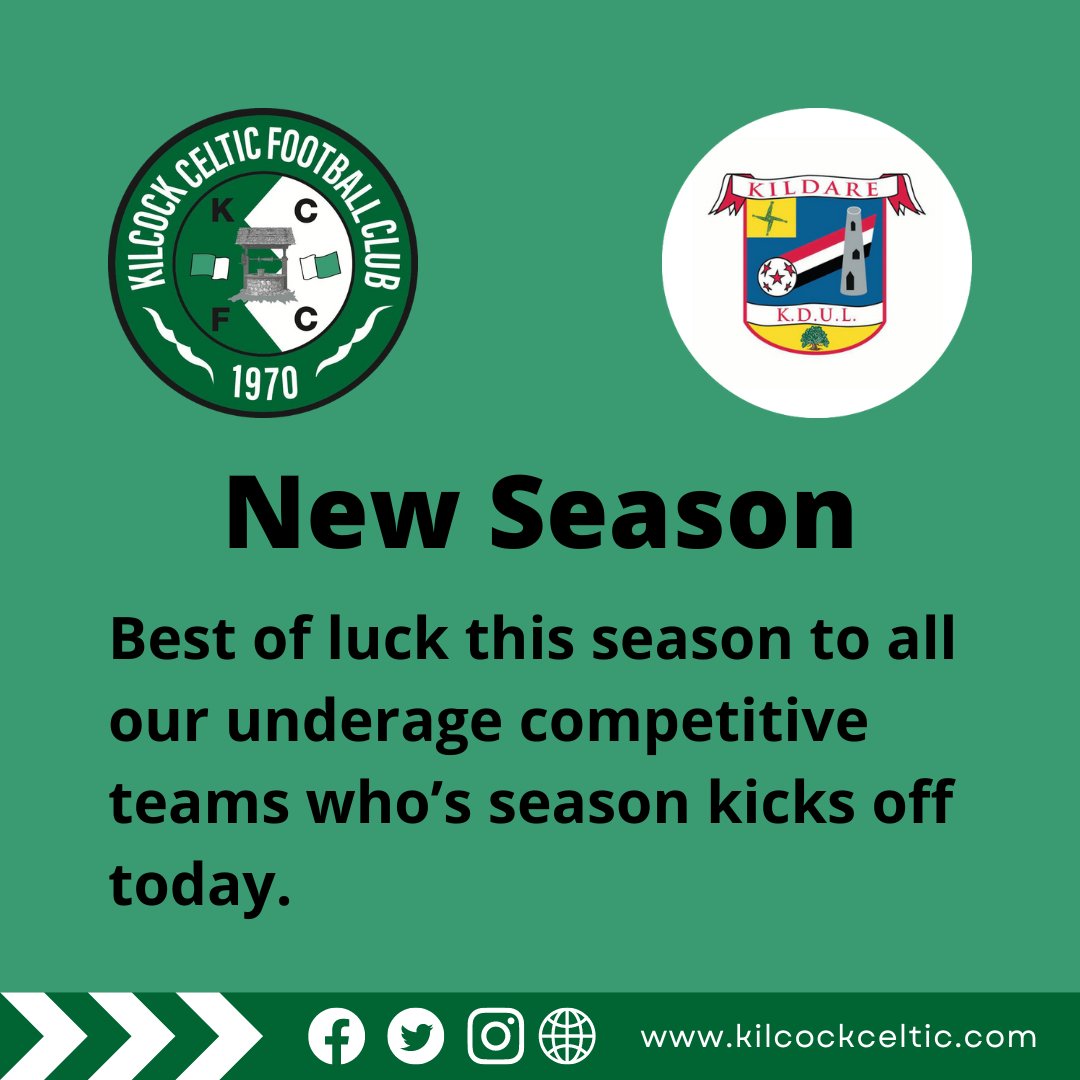 KilcockCeltic's tweet photo. Best of luck this season to all our underage competitive teams who’s season kicks off today.
#KCFC #CELTS #KDUL https://t.co/OUu50wqRhP