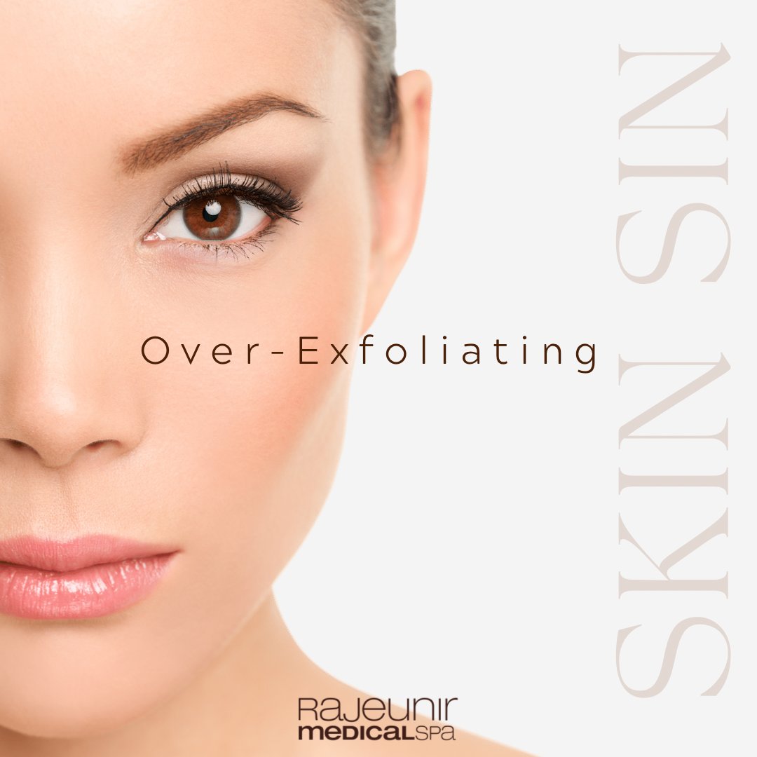 Skin Sin #1 Over- Exfoliating 🙅‍♀️
We all love the feeling of our skin being clean. But over exfoliating can exacerbate your skin conditions and break down your skin's protective barrier. You should be exfoliating only 1- 2X a week.  #rmedspa #rajeunir #medicalspa #esthetician