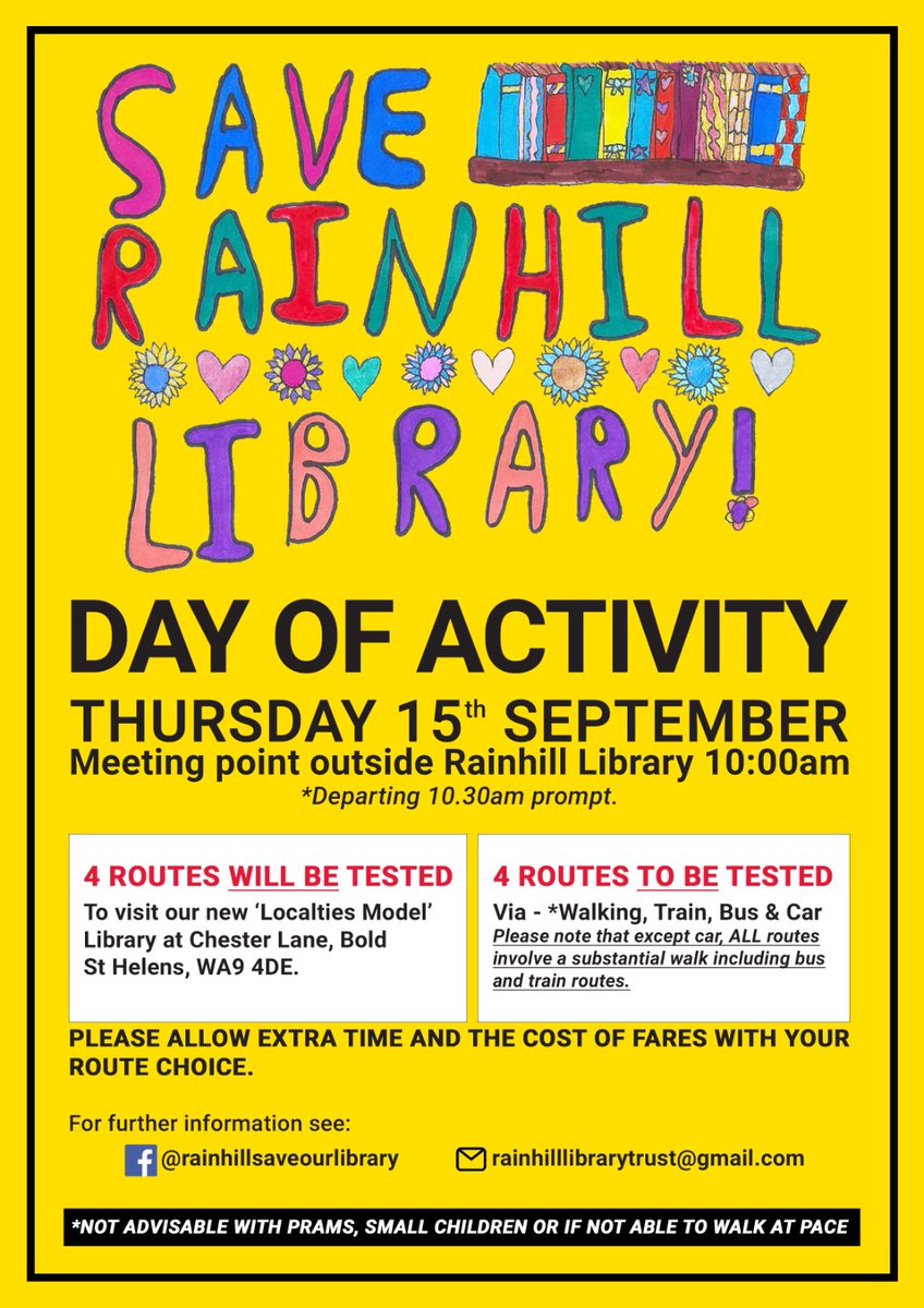 Rainhill Save Our Library (@rainhilllibrary) on Twitter photo Brian we salute you👏
You have got this decision wrong <a href="/sthelenscouncil/">St Helens Borough Council</a>
We invite you to join us on our day of activity Thursday 15th September to test out your illogical localities model by foot, bus, train and car.
Come and face your council tax payers? Brian we salute you👏
You have got this decision wrong <a href="/sthelenscouncil/">St Helens Borough Council</a>
We invite you to join us on our day of activity Thursday 15th September to test out your illogical localities model by foot, bus, train and car.
Come and face your council tax payers?