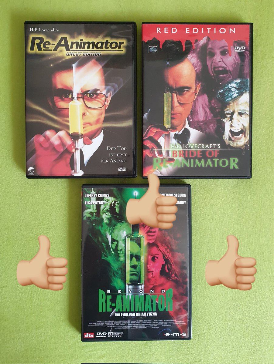 TanjaStrutzl's tweet photo. All three parts of #ReAnimator are great &amp; cool comedy horror movies.
#masterpieces #BrideOfReAnimator #BeyondReAnimator #JeffreyCombs #BruceAbbott #JasonBarry #KathleenKinmont #ElsaPataky #BrianYuzna #StuardGordon https://t.co/HdIh8yxSAZ