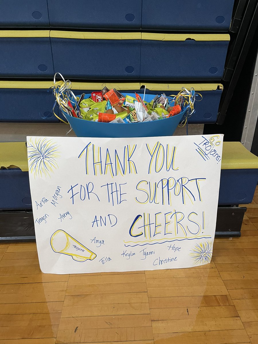 wisscheerteam's tweet photo. Shout out to @WissFootball for showing support to us before our first home game last night. We appreciate you! 💙🏈📣💛 https://t.co/GHp38m1P6U
