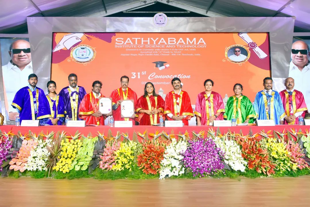 SathyabamaSIST's tweet photo. 31st Convocation of Sathyabama Institute of Science and Technology conducted on 3rd September, 2022 at 10.00 A.M. in the institution premises.
https://t.co/JPJAjzsxB2 
#sathyabama #sist #placement #university  #jpr #jeppiaar #placement2022 #31stconvocation https://t.co/V7RQ7Ncnnv