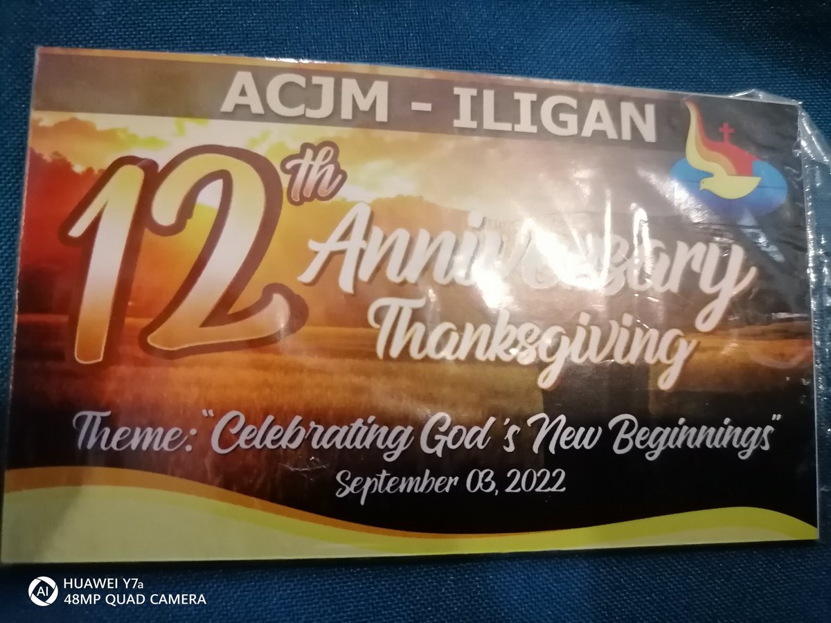 congratulation ACJM ILIGAN on your 12th year anniversary... Thanksgiving Day with the theme: Celebrating God's New Beginning