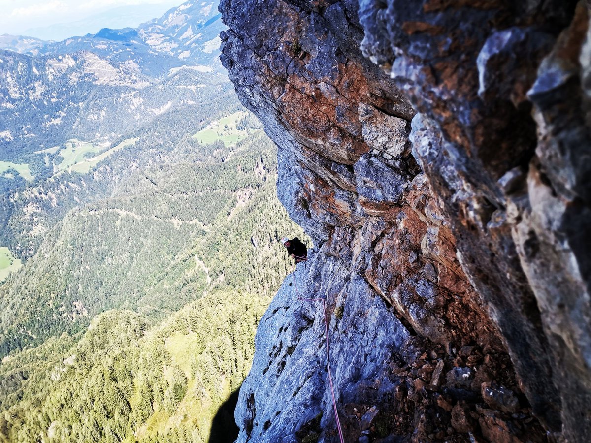 Steber Velike Raduhe in midva. Naveza drži od prvega dneva.