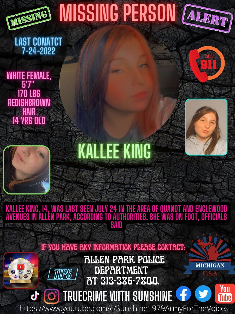 MindOf_Monsters's tweet photo. Kallee King @ArcticfoxTrue @levi_truecrime @Historyspeaks21 @missinginGA @DarknessExposed @bashleyyy420 @KITKAT_THEBUZZ
#RealCrimeTeam
@Dutch4Missing
#trendingnow
#trendingnews
#missingperson https://t.co/tRaSZxNzlW