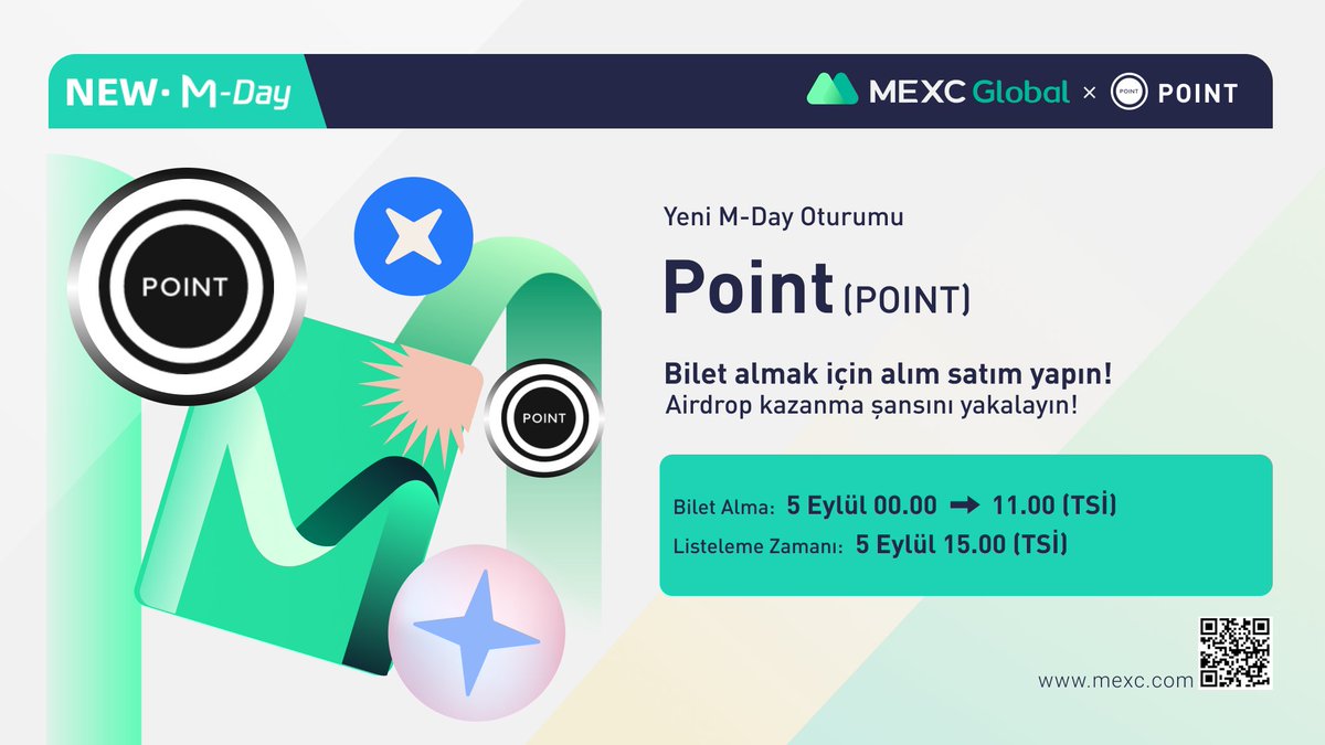 MEXC_Topluluk's tweet photo. 💰 #MEXCTürkiye @pointnetwork $POINT Yeni M-Day Özel Etkinliği

🏆 100 Kişiye Toplam 500 $MX Hediye!

📌 Katılım: https://t.co/WXnrPvJRE4

📌 M-Day: https://t.co/sIj4ydQOrt

✅ Takip et: https://t.co/RfMLedCIsH
✅ Takip et: @MEXC_TR
✅ Beğen
✅ Alıntıla 5 kişi etiketle https://t.co/jShf3G0fKF