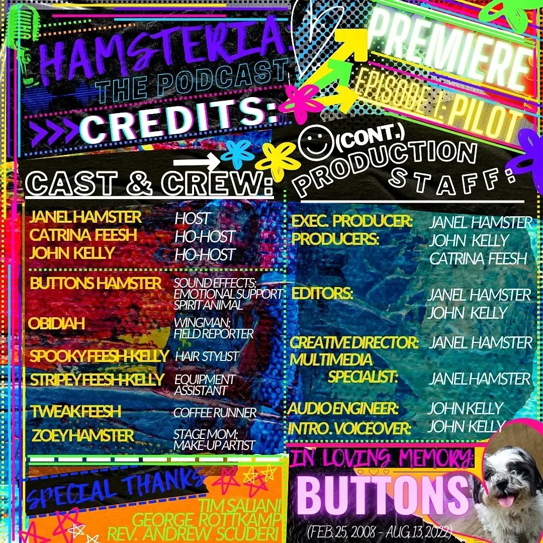 hamsteriathepod's tweet photo. HEY Y'ALL- To conclude our countdown, Episode 1 of HAMSTERIA: The Podcast is now available* on YouTube (Link in bio). Standby for debut on Spotify and on other platforms. ✨
.
*As of last night.
.
.
#hamsteria #hamsteriathepodcast #janelhamster #janelhamstercomedy https://t.co/kV14cmADrn