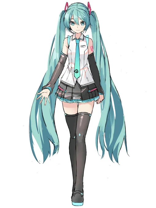 今日はミクさんの頭身バランスをずっと考えていました。画像は6.5頭身。個人的にはポカリミクさんのバランスも好き。 