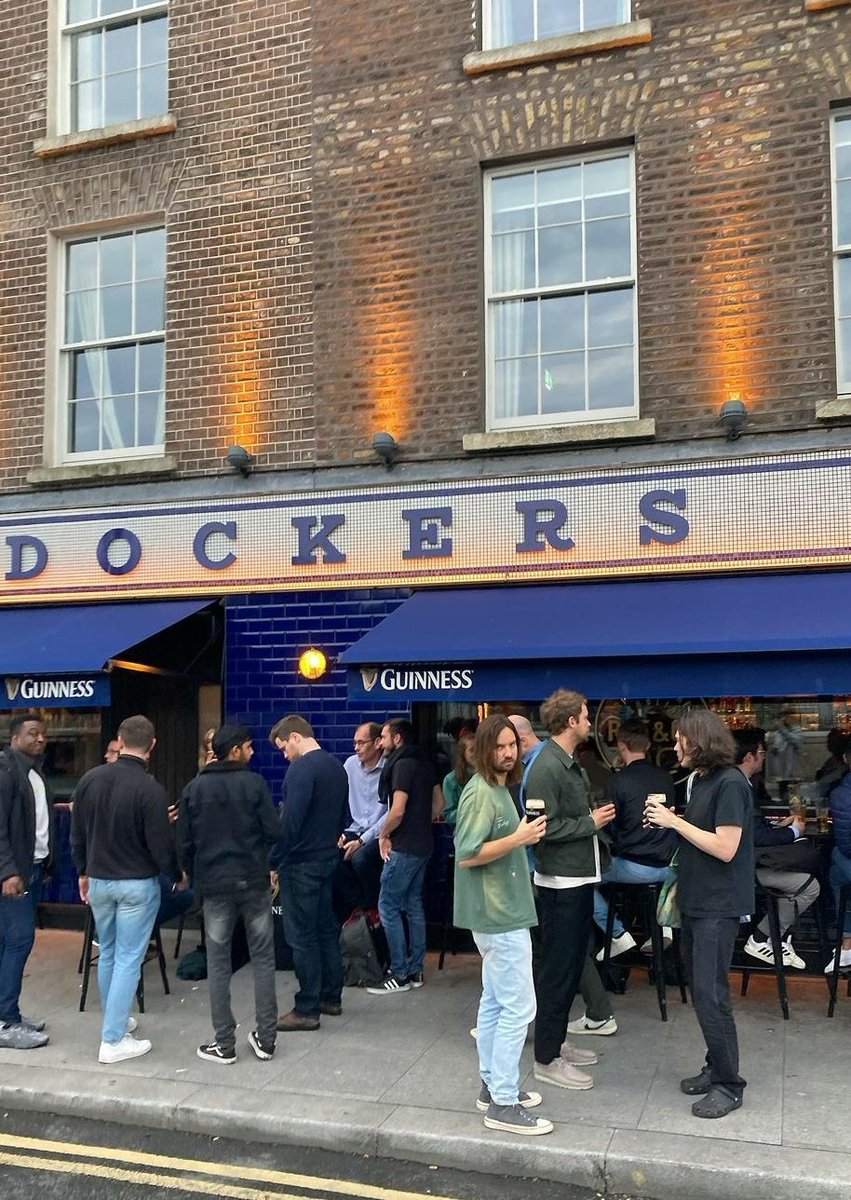 Cool pic of <a href="/tameimpala/">Tame Impala</a>
 having a pint of Guinness outside 
<a href="/dockerspub/">Dockers Pub</a> yesterday. Hope the rain goes away for their set tonight #Dublin #pints <a href="/GuinnessIreland/">Guinness Ireland</a>